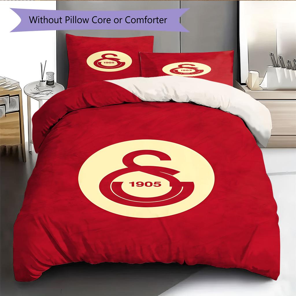 Galatasaray Power Bedding Quilt Set Quilt Cover Pillowcase Home Decoration Birthday Gift (1 * duvet cover + 2 * pillowcase, without core)