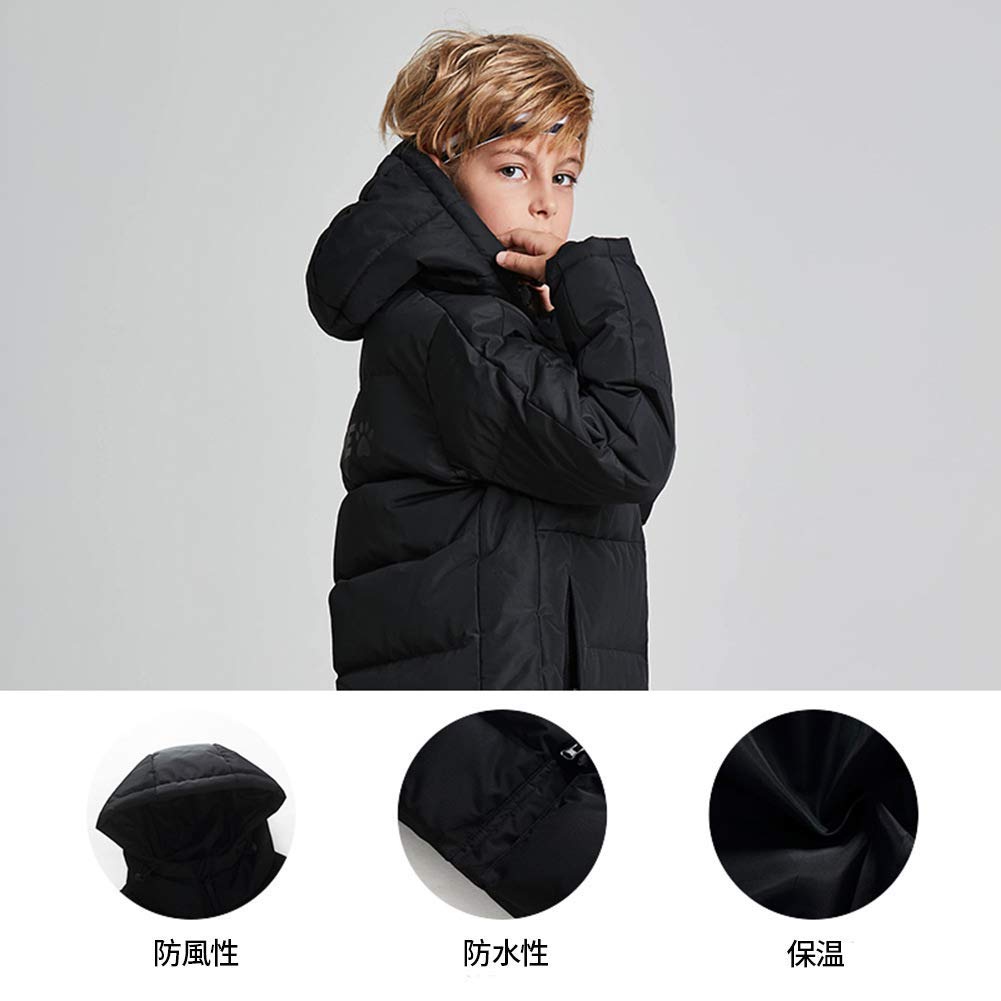 Kelme Children's Long Training Coat, Cold Weather Soccer and Outdoor Coat (Black, 130cm)