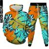 Мужская одежда, спортивный костюм, растительный лист, сорняк, дерево, толстовки с 3D принтом + брюки, комплект из 2 предметов, женская осенне-весенняя одежда, большие размеры S-6XL