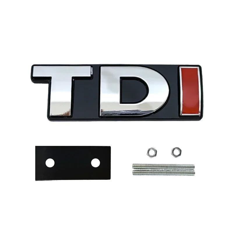 VEMZG1 Metal TDI Logo Front Hood Grille Rear Trunk Badge Emblem Sticker Decals for VW Polo Golf MK5 MK6 Jetta Passat GTI Touran Bora