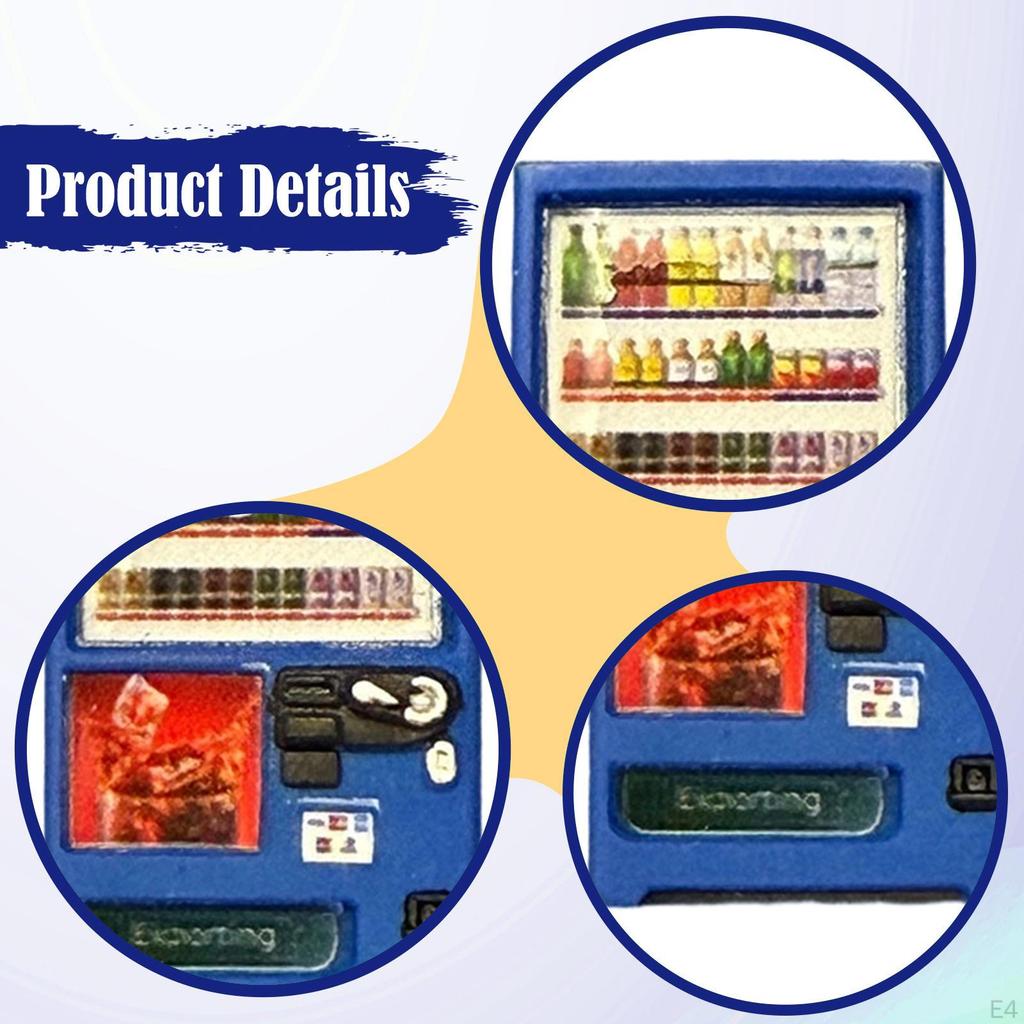 1/64 Miniature Vending Machine Model Made of Resin, Accessories, Suitable for Micro Landscape