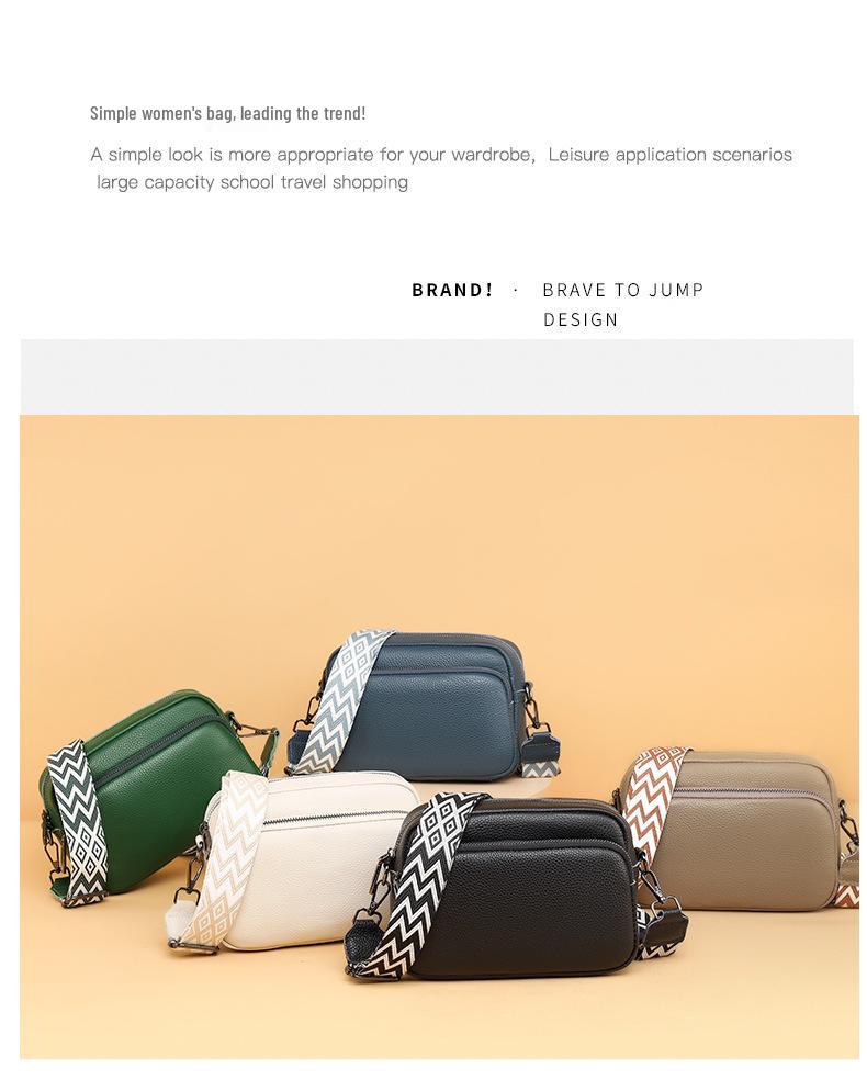 Женская сумка-кроссбоди из натуральной кожи - Модная, Универсальная, Маленькая квадратная, Однотонная