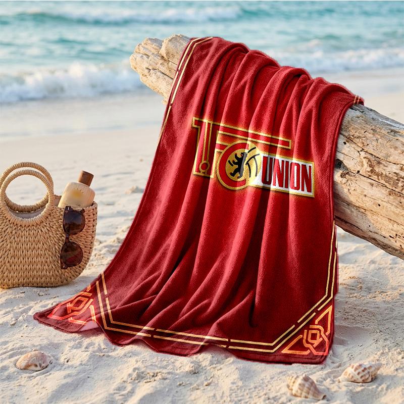Union Berlin FC Print Microfiber Beach Towel Quick Dry Absorbent Large Towel For Beach Swimming Travel