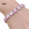 Girls Bracelet Women Leaf Charm Elegant Classic Adjustable Female Blue Rhinestone Embedded Ladies Fashion Jewelry