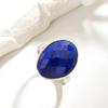 Handmade Simple Bezel Ring Natural Lapis Unique Gemstone Fine Jewelry 925 Sterling Silver for Women Wife Mom Nice Gift