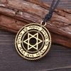 JMXD-Star of David Hexagram Pendant Alloy Wax Rope Necklace, Men's and Women's Alloy Necklace