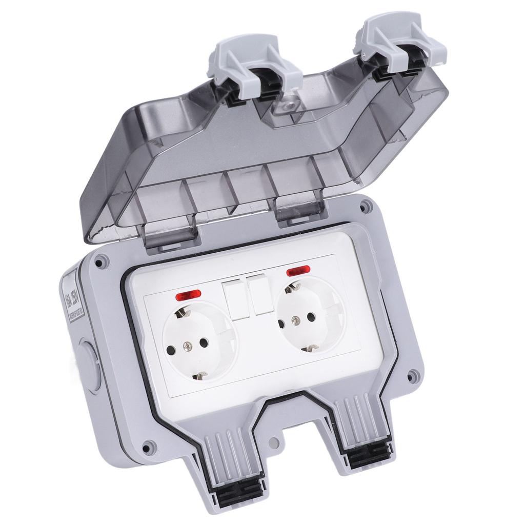 Розетка с крышкой IP66, защищенная от атмосферных воздействий уличная розетка с независимым индикатором переключателя, 250 В