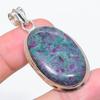 Natural Ruby Fuchsite Gemstone 925 Sterling Silver Jewelry Pendant 2.05" a9Y16