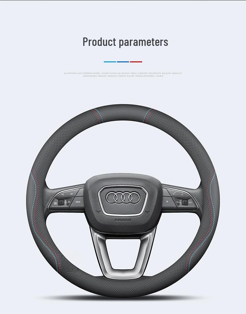 Odorless, non-slip steering wheel cover for BMW i3, i5, ix1, ix3, 5 Series & new energy vehicles; stitch-free design.