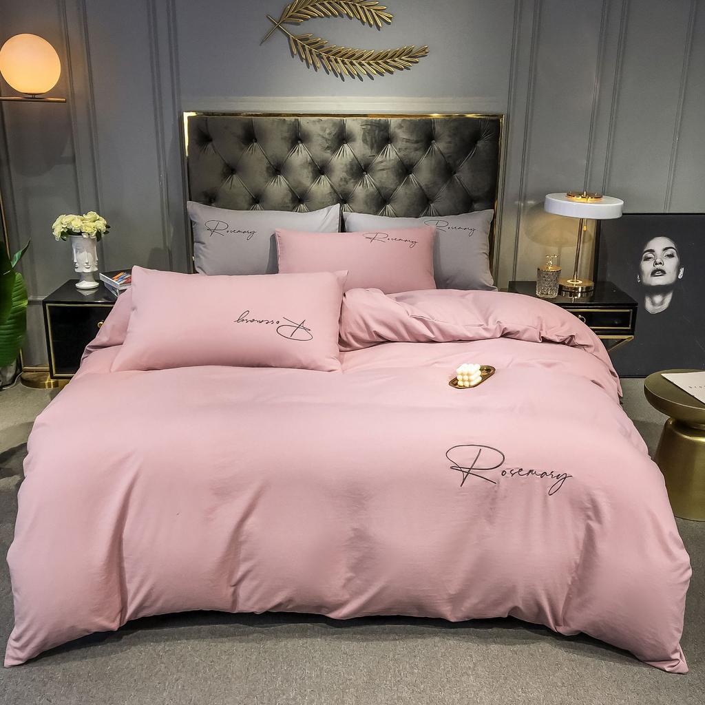 Утолщенное вышитое постельное белье, пододеяльник из четырех частей, простыня, комплект из трех частей для спальни