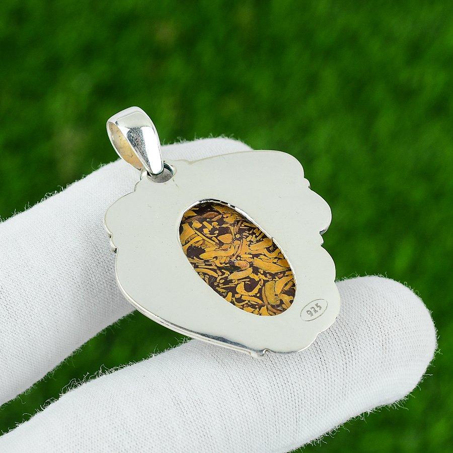 Натуральный кулон из камня Мариам Яшма, серебро 925 пробы, индийские украшения