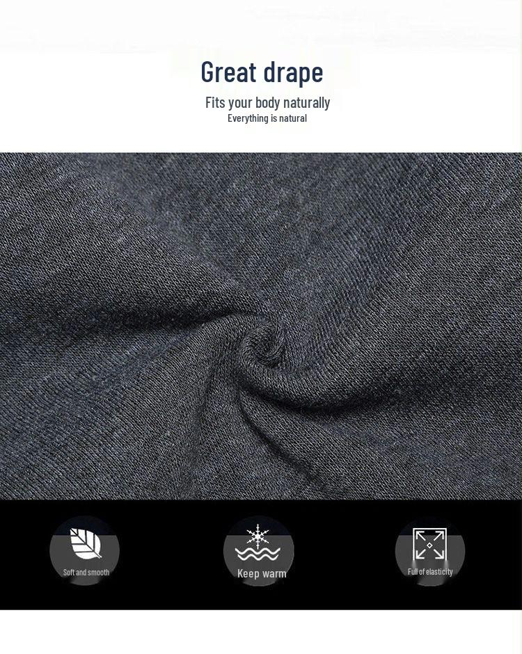 Мужской теплый комплект термобелья на флисовой подкладке: Хлопковый свитер базовый слой и толстые брюки для осени/зимы