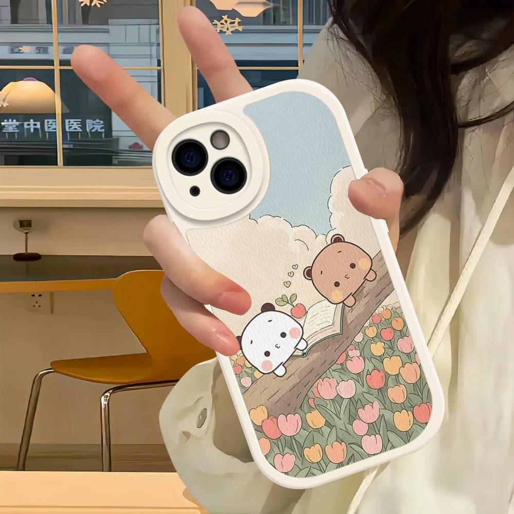 Милый Чехол Для Телефона Из ПУ Кожи Bubu Dudu Для IPhone 16 15 14 13 12 11 Pro Max Plus Задняя Крышка Fundas