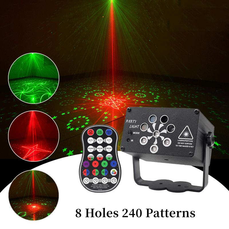 Disco Lights RGB LED Laser Projector Lamp with Strobe Effect For Holiday/Party Decor