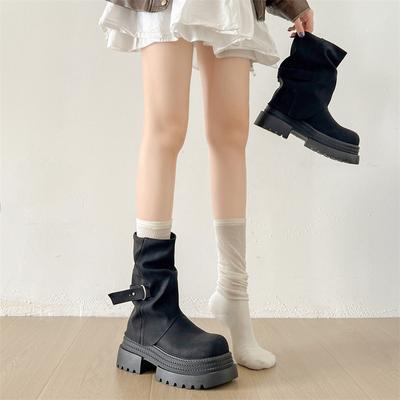 Винтажные ботинки Мартина на платформе и толстом каблуке в британском стиле, женские, 2025 новый летний взрыв, брюки Майяра, короткие ботинки