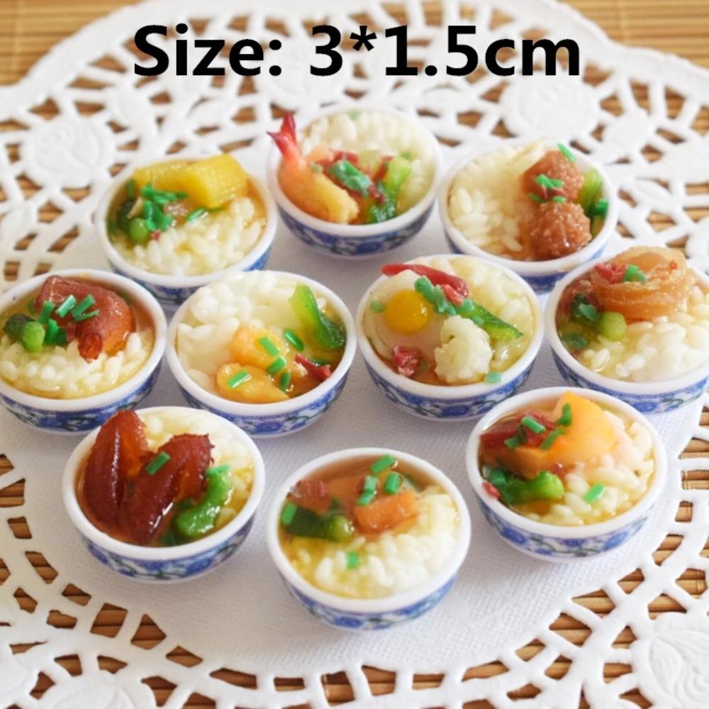 2 шт. 1:6 Миниатюрных кукольных домиков Миска Рис Мини Китайская кухня Игрушечная еда для кукол Blyth BJD 1/6 Аксессуары для декора кухни Игрушки