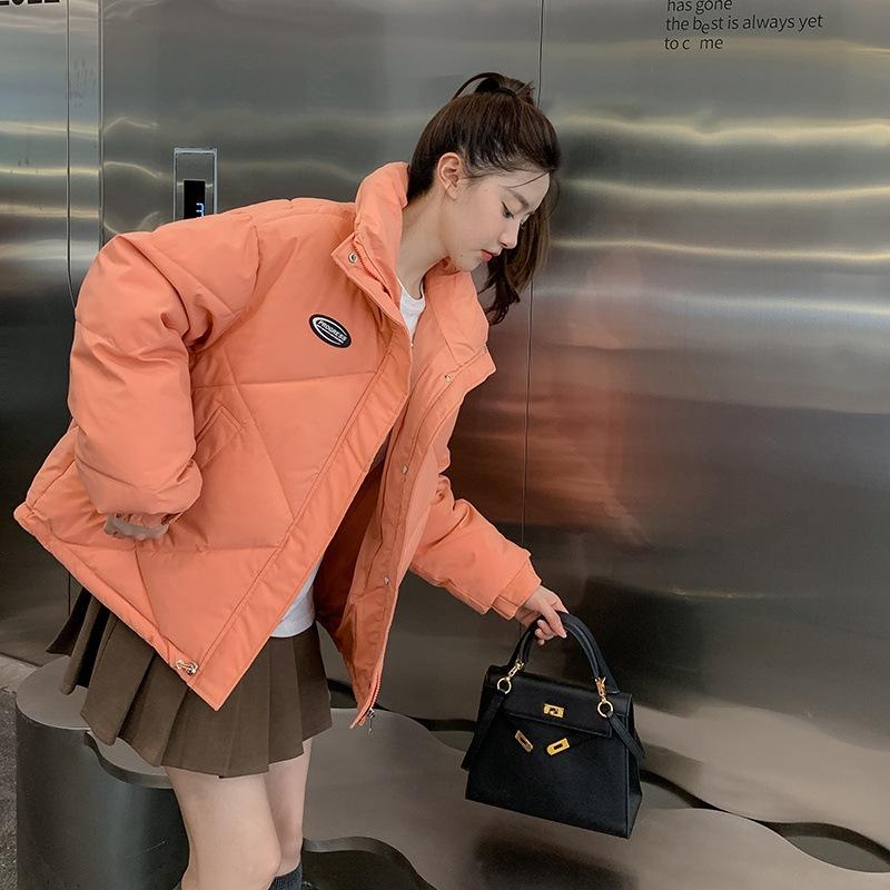 Новые зимние женские короткие парки, куртки, повседневные, толстые, теплые, с капюшоном, узорчатое пальто, женская зимняя верхняя одежда, свободная куртка, парки