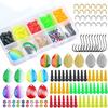 144Pcs/Box Lure Making Kit Crawler Harness Octopus Hooks Colorado Spinner Blades Stacked Fishing Beads for Walleye Spinner Rigs