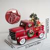 Винтажный красный рождественский декор грузовика с теплыми белыми мигающими огнями - Деревенский стиль фермерского дома, Металлический пикап с елкой для праздничного дома, Уникальная идея подарка