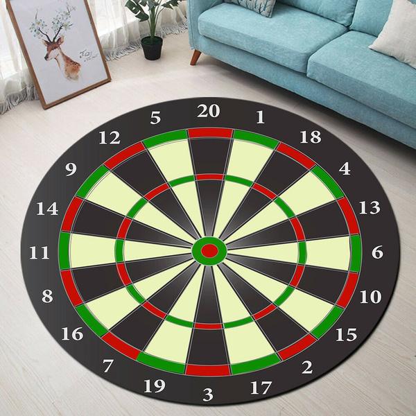 Нескользящий коврик с рисунком «вода и огонь», круглый ковер, напольные коврики, ковры для спальни, гостиной, декоративные, коврик для детских игр