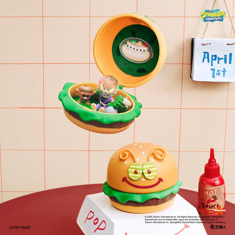 POP MART Губка Боб: Фигурки из серии «Хиты Красти Краб» Blind Box