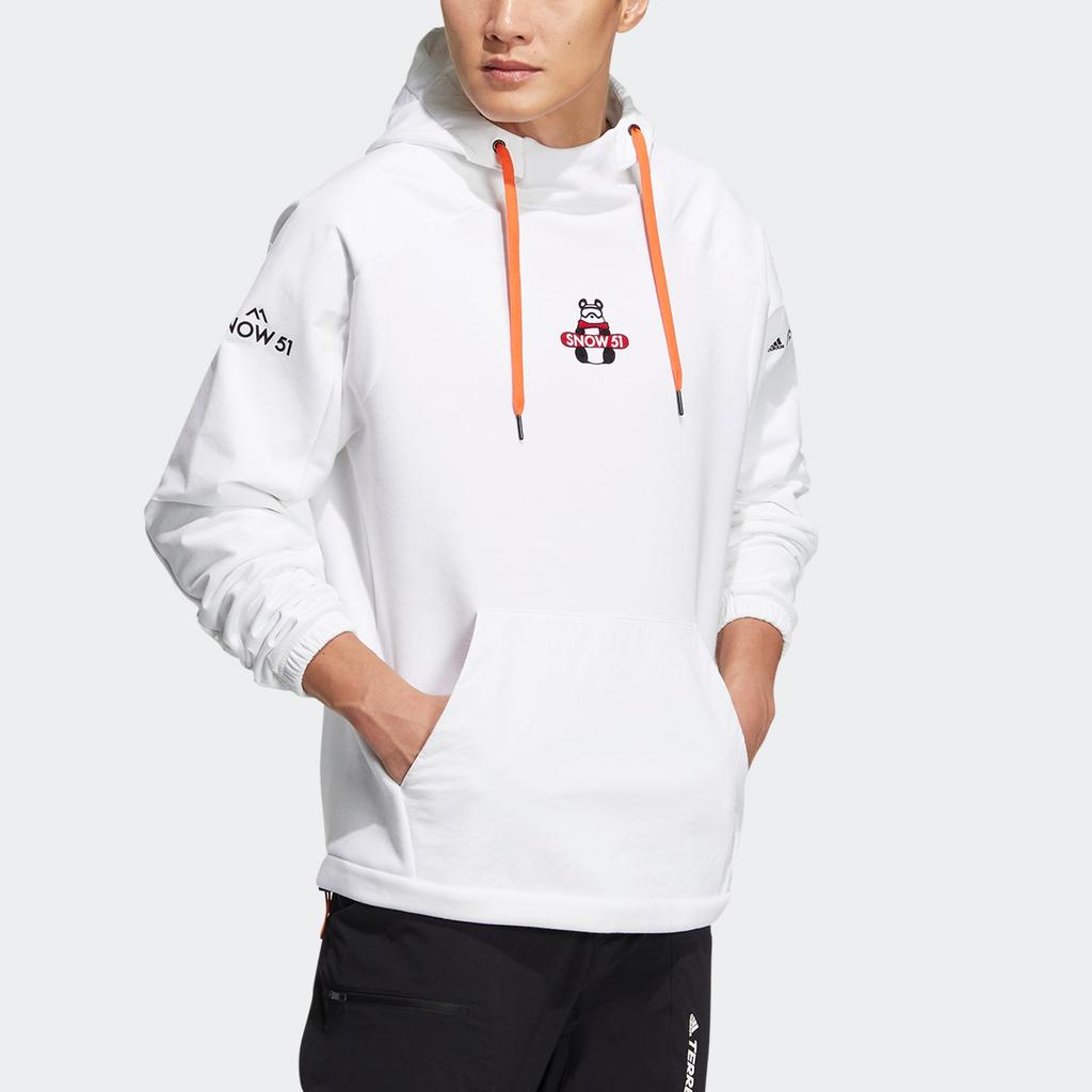 adidas Толстовка с капюшоном и принтом логотипа унисекс, белая IC8172