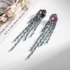 Серьги 2024, трендовые серьги, тяжелые промышленные цветные серьги с цветком циркония, длинные кисточки, темпераментные серьги с камелией для ужина, женские серьги