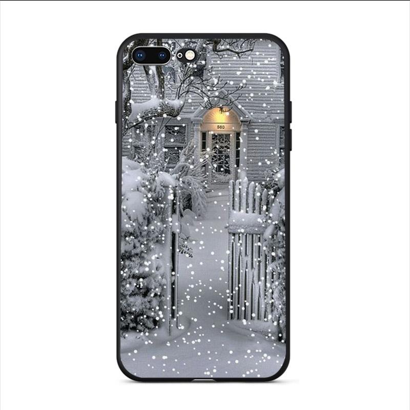 Твердый чехол для телефона для iPhone XS 11 Pro Max 13 12 Mini Мобильная накладка SE 2020 6S 6 7 8 Plus 5S 10 X XR Зимний пейзаж Чехол Coque
