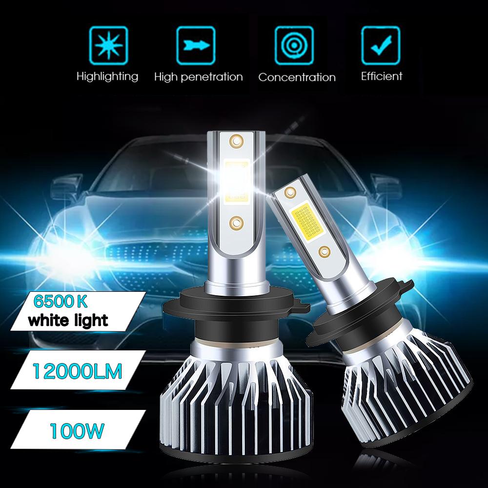 2 шт. супер яркий мини H4 H7 светодиодные лампы для автомобильных фар 12000Lm CSP чип авто H1 H11 светодиодный светильник H27 H8 H9 HB3 HB4 9005 9006 6500K авто лампа 12 В 24 В 36 В
