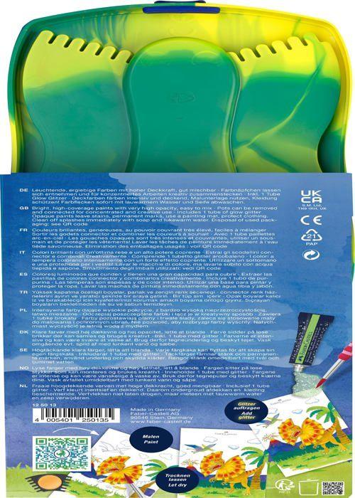 Boîte De Peinture - Faber-Castell - Dinosaure - 12 Couleurs - Phosphorescent - Design T-Rex