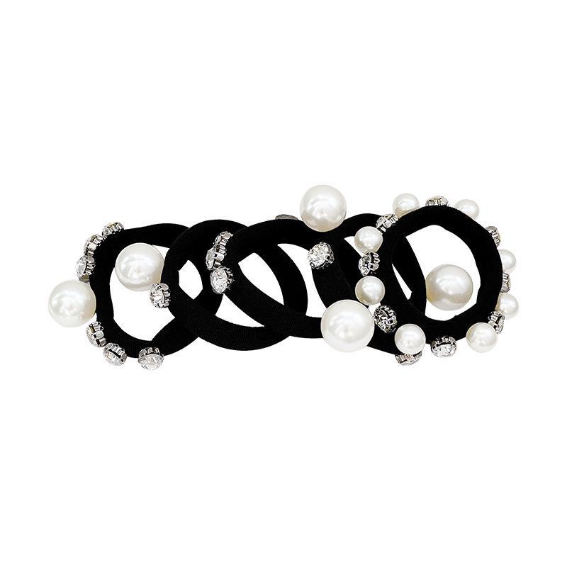 Korean Style High-Grade Shiny Diamond Pearl Hairband for Versatile Ponytails and Updos