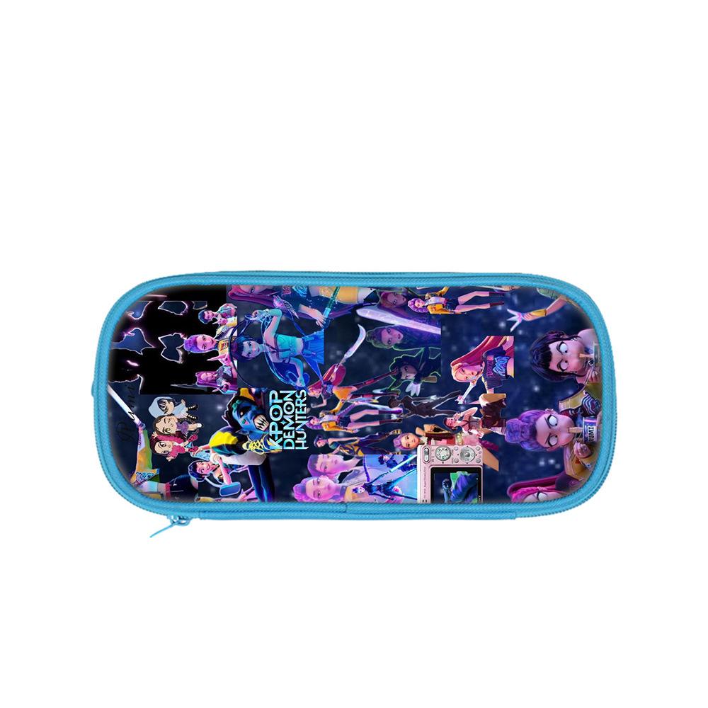 Студенческий синий двухслойный пенал K-pop охота на ведьм женская группа студенческий органайзер для хранения канцелярских товаров сумка для карандашей