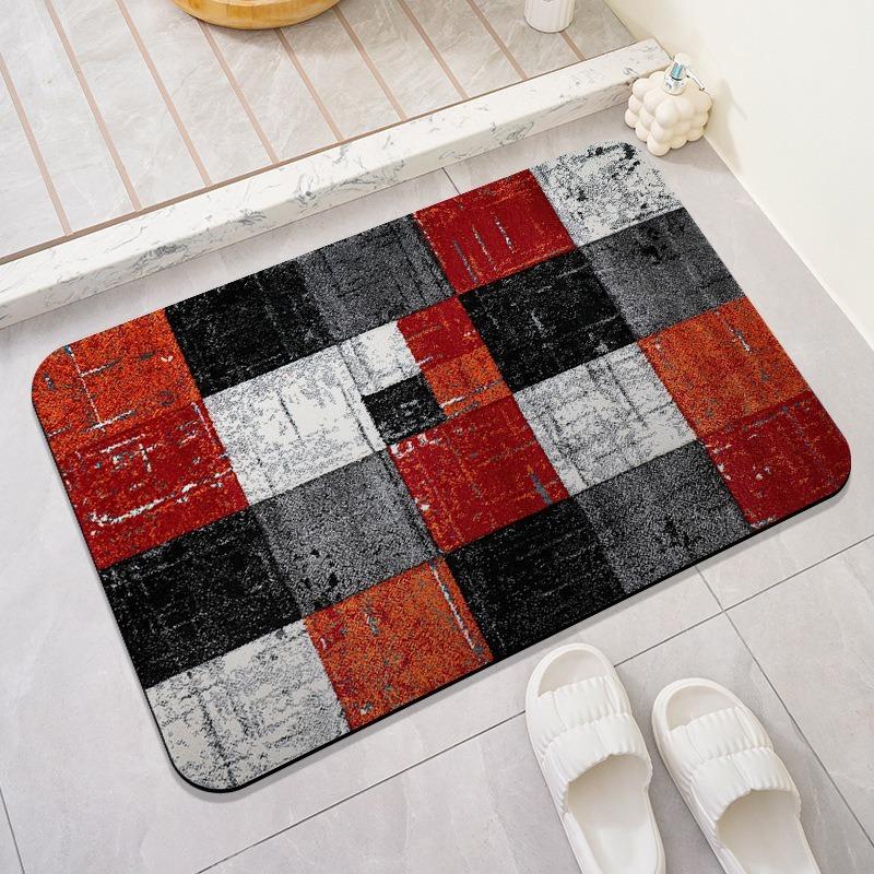 Деревянный принт Диатомовый коврик для пола с быстрой сушкой Впитывающий воду Коврик для ванной простой и нескользящий для входа в дверь