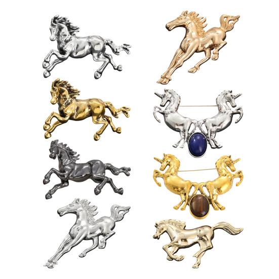 Horse Brooch Exuding Elegance Power Bold Sophisticated Design Retro Brooch Pin Vibrant Fashion Accessory