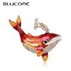 Vintage Squirt Whale Shape Brooches Gold Color Pins Jewelry for Women Men New Year's Gifts Animal Brooch Corsage