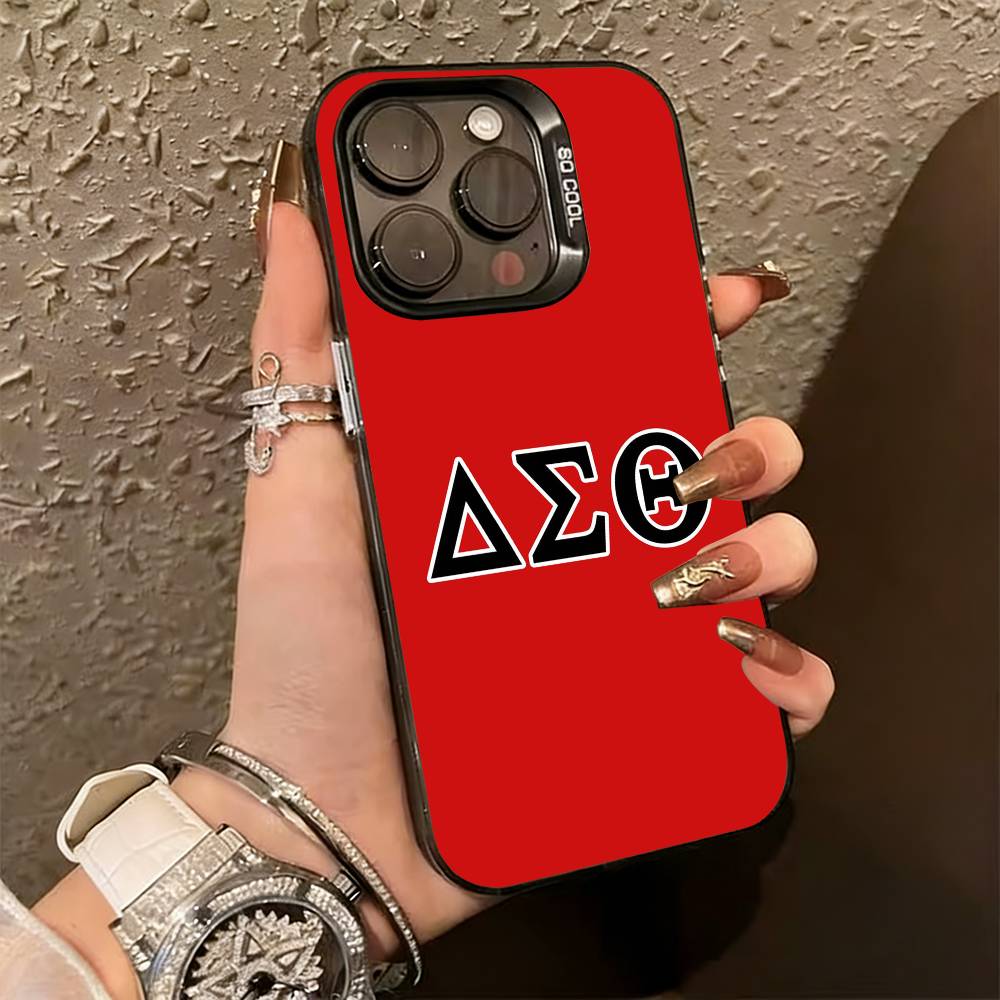 D-delta S-sigma Theta Phone Case For iPhone 17,16,15,14,13,12,11 Plus,Pro Max,XS,Colorful Silver Phone case Funda Cover