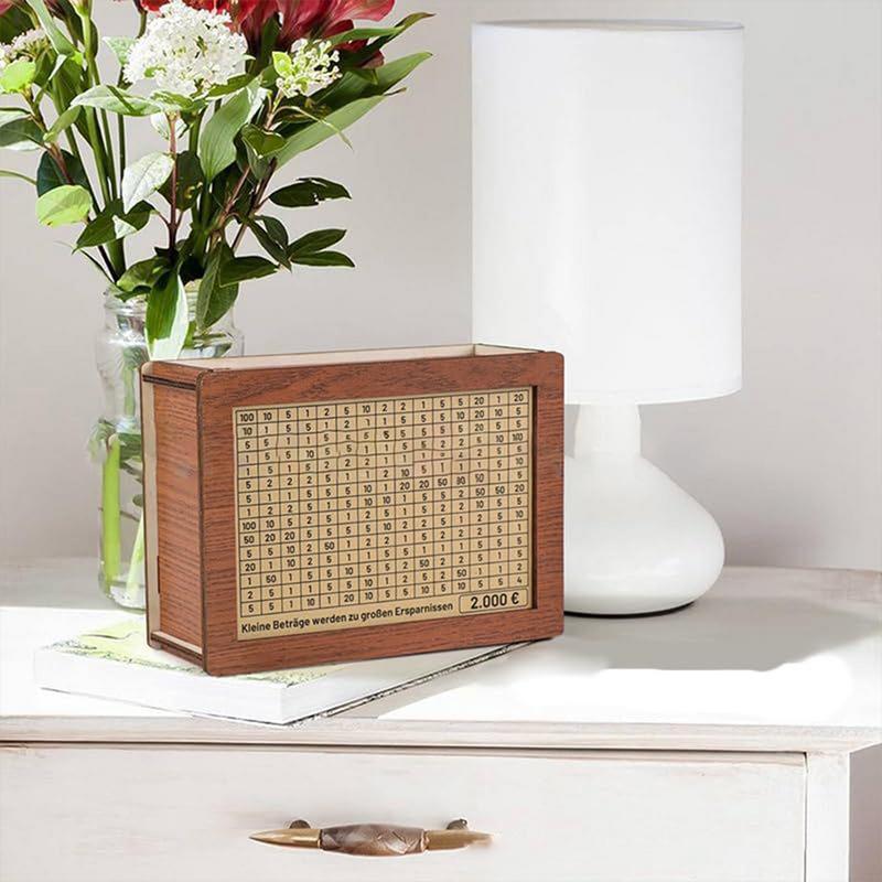 Деревянная копилка для денег со счетчиком, копилка для экономии денег, деревянная копилка с многоразовой копилкой с целью сбережения