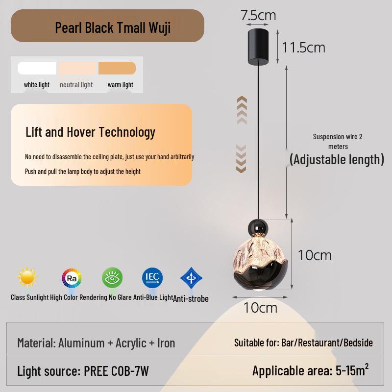 Italian Luxury Adjustable Pendant Light with Hand Sweep Sensor for Bedroom