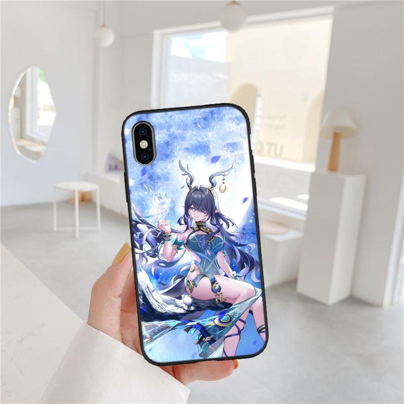 LO48 Genshin Impact Фурина Этер Мягкий силиконовый чехол для телефона для iPhone 16 15 14 13 12 Pro Max Plus Mini