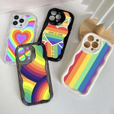 Ae93 Радужный художественный дизайн защитные чехлы для телефонов Apple iPhone 16 15 14 13 Pro Max 11 12 mini XR 7 8 6s Plus XS Max SE Wave TPU задняя крышка