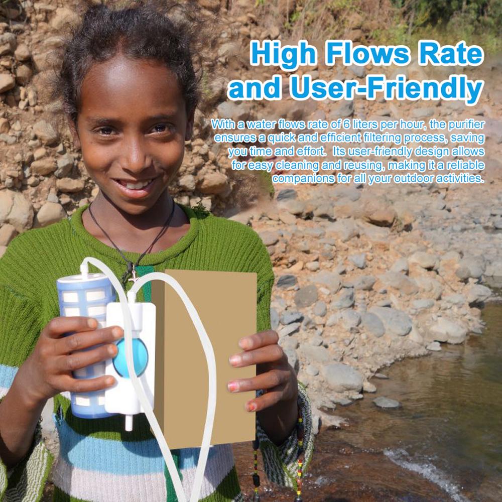 Очиститель воды для кемпинга Портативное устройство фильтрации питьевой воды Поддержка сифона/отрицательного давления 2