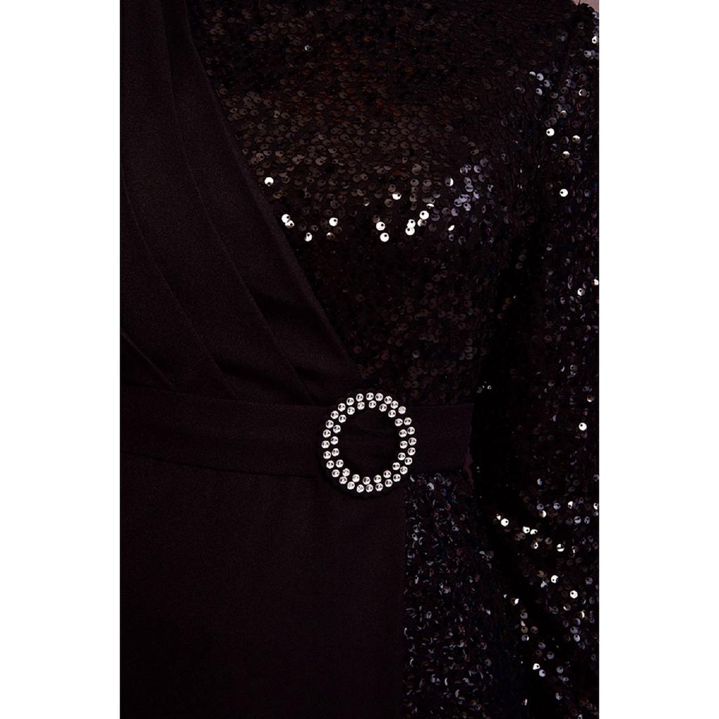 Женская одежда, вечернее платье, модное длинное вечернее платье из крепа с блестками и поясом, хиджаб 2516