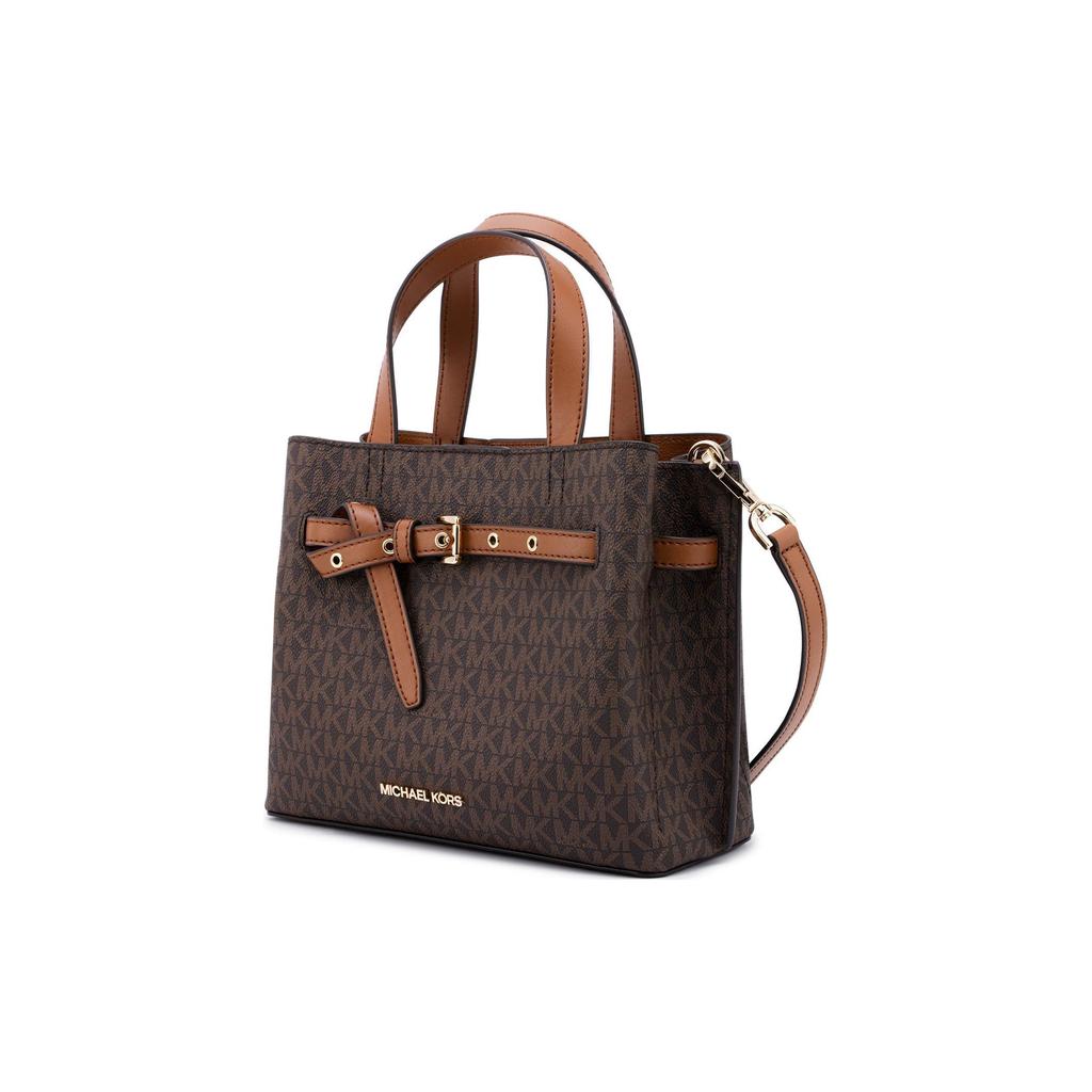 Michael Kors MK Emilia Classic Monogram Print Zipper Magnetic Closure Handbag Women Handbags Brown 35H0GU5S1B-200