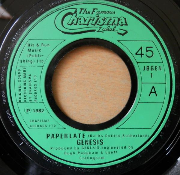 7-дюймовая пластинка GENESIS Paperlate JBGEN1 Charisma 1982 UK Rock Б/у