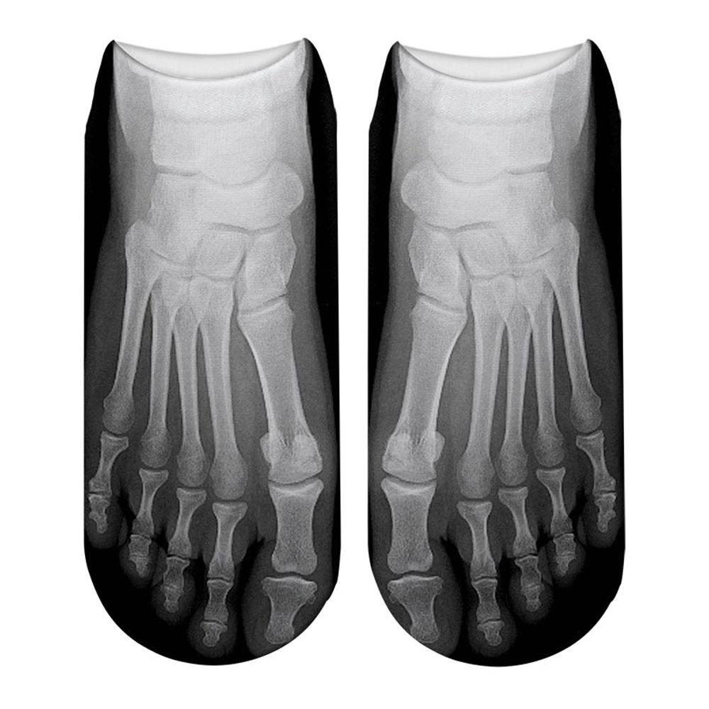 Унисекс 3D-печатные парусиновые туфли с черепом, шлепанцы с мыском, забавные креативные носки из чистого хлопка, подарок на Хэллоуин и Рождество, новые