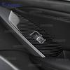 For Honda Accord 2018 2019 2020 2021 2022 Real Soft Carbon Fiber Sticker LHD Car Window Lift Button Panel Interior Accessories