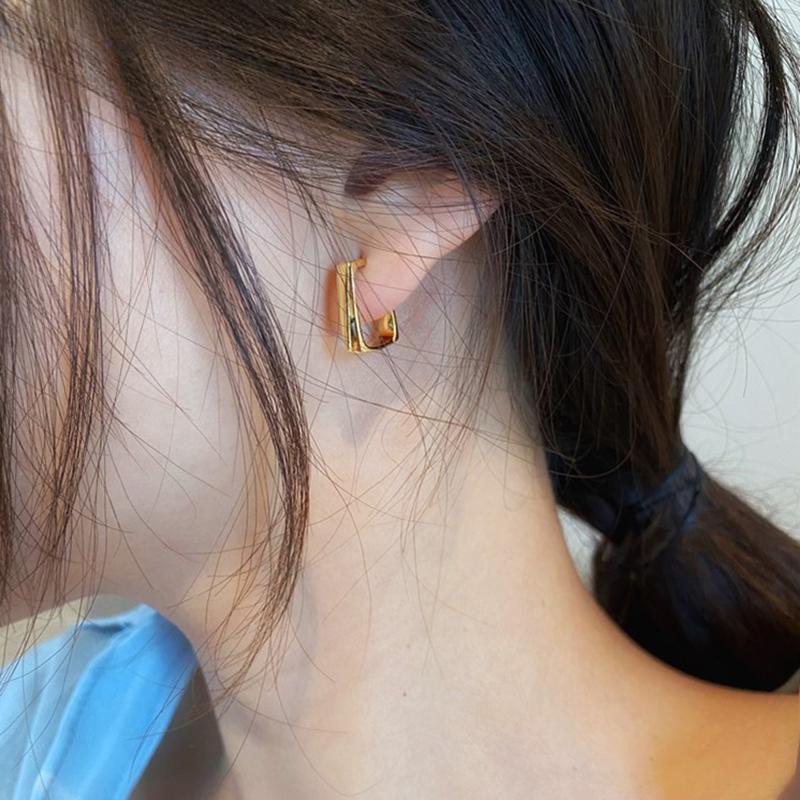 Женские глянцевые серьги-пусеты из нержавеющей стали, темпераментные женские CLE