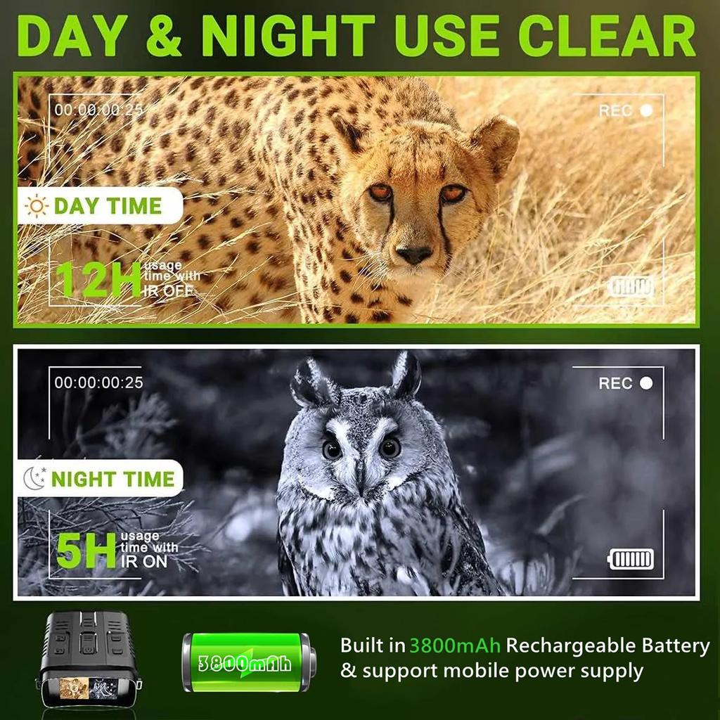 R19 Digital Night Vision Binoculars Device 1080P HD 3W Infrared Night Vision Goggles Recorder Full Dark 300m For Hunting Camping