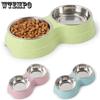 Двойные миски для домашних животных, кормушка для собак, поилка для воды из нержавеющей стали, поилка для домашних животных, кормушка для кошек, щенков, аксессуары для маленьких собак