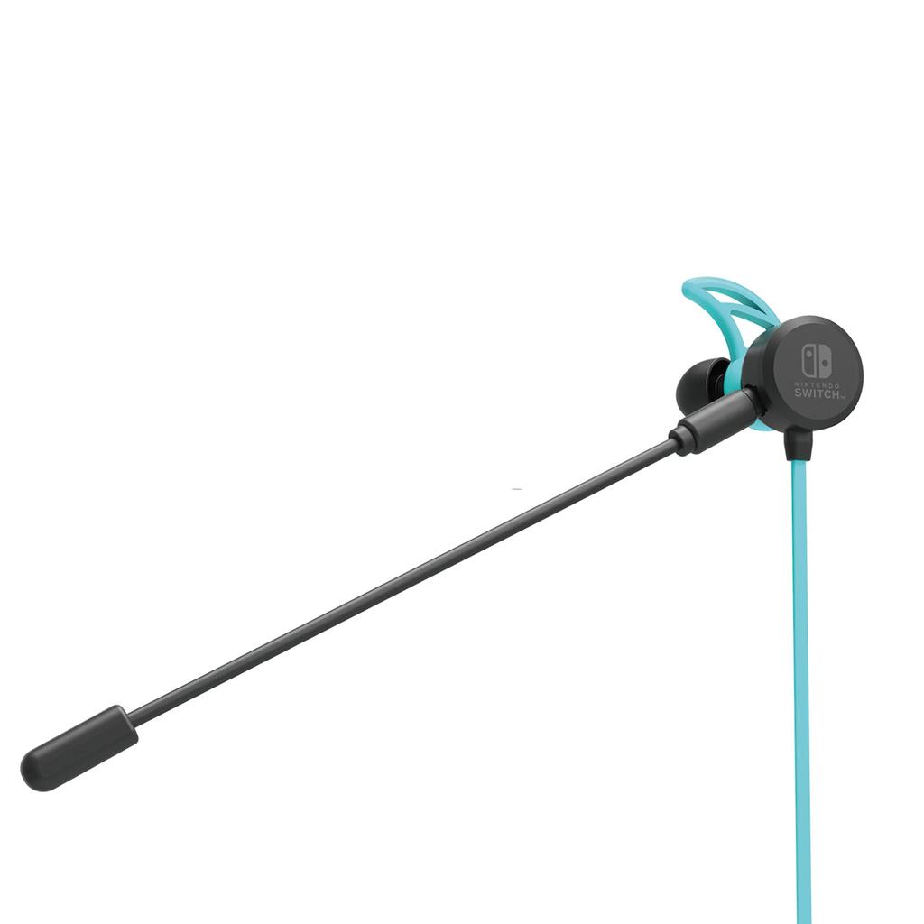 Hori Лицензированная игровая гарнитура Hori с микшером для Nintendo Switch неоново-красная голосовой чат Switch Online [продукт Nintendo] внутриканальные синие/неоновые [Nintendo